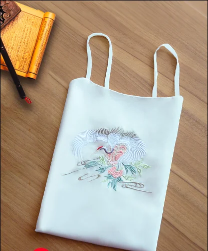 2021 китайские топы женская кофта шелковые атласные традиционные майки с вышивкой