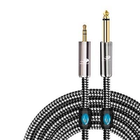 18 jack 3 5mm to 14 inch ts mono 6 35mm male audio cable for mixer amplifier guitar amp bass shielded instrument cords