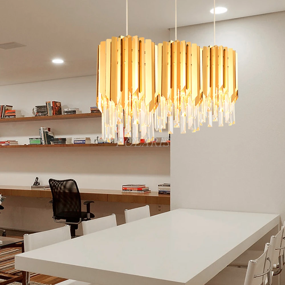 Modern Chandelier Crystal Lighting Hotel LED Lustre de Cristal Pendant Hanging Lamp Living Dining Room | Лампы и освещение