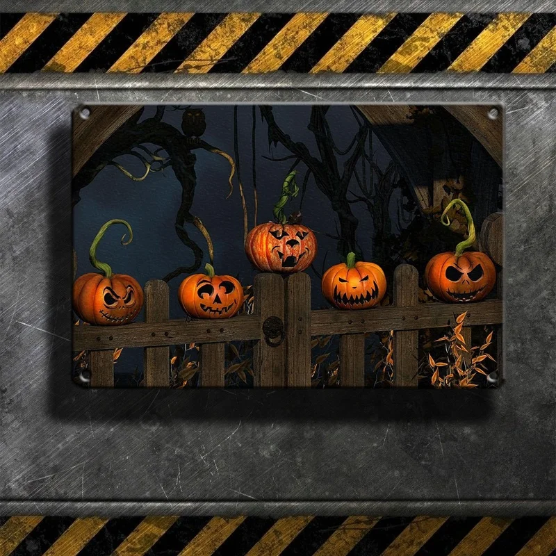 

Halloween Metal Sign Tin Art Painting Wall Decor
