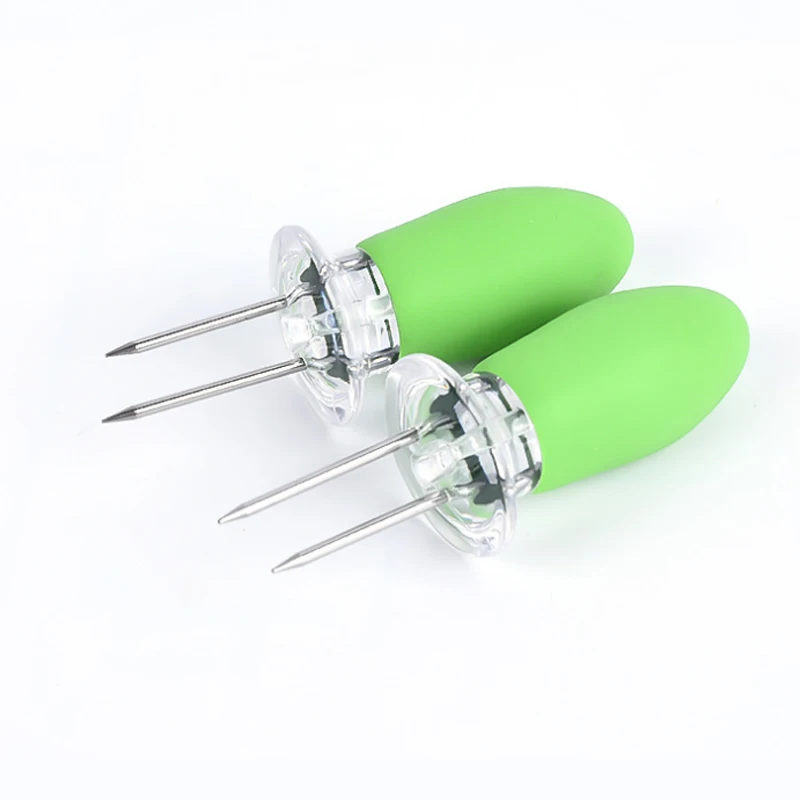 2 шт. Нержавеющая сталь кукурузы держатель для вилок барбекю зубцами шпажки