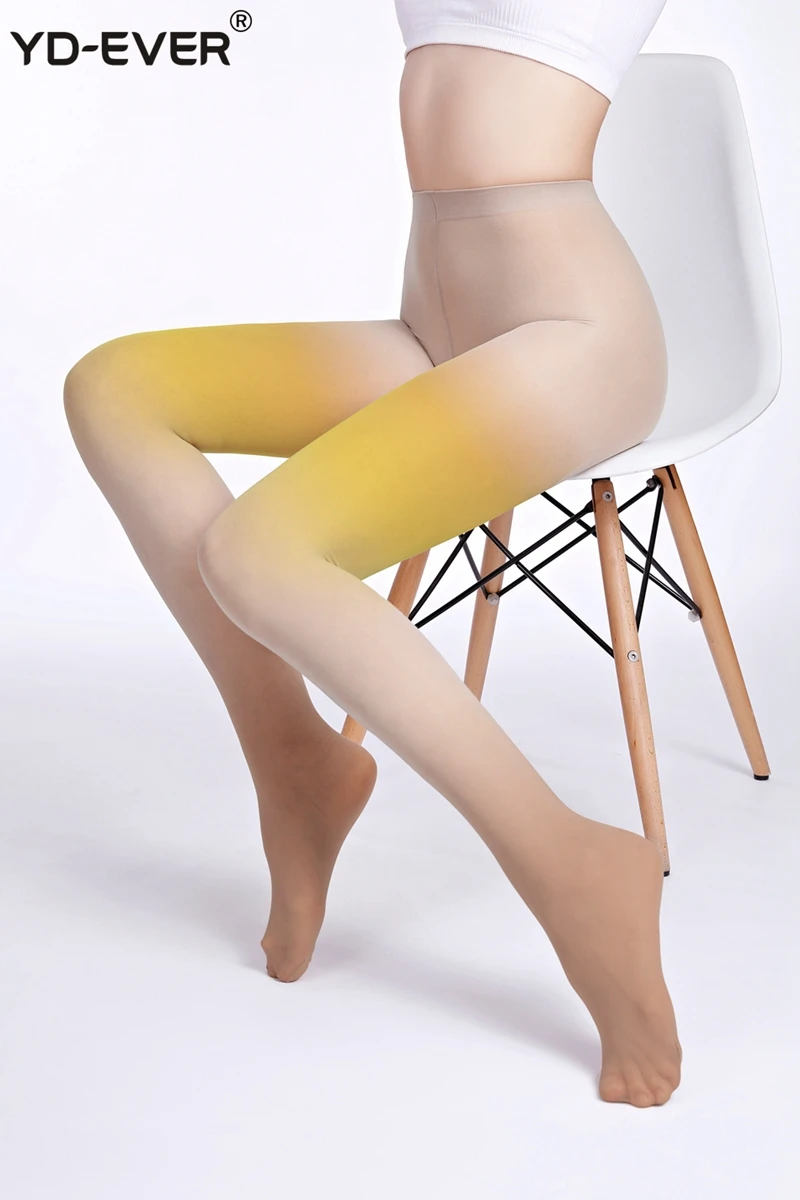 Женские колготки с градиентным принтом хлопковые жаккардовые брендовые модные