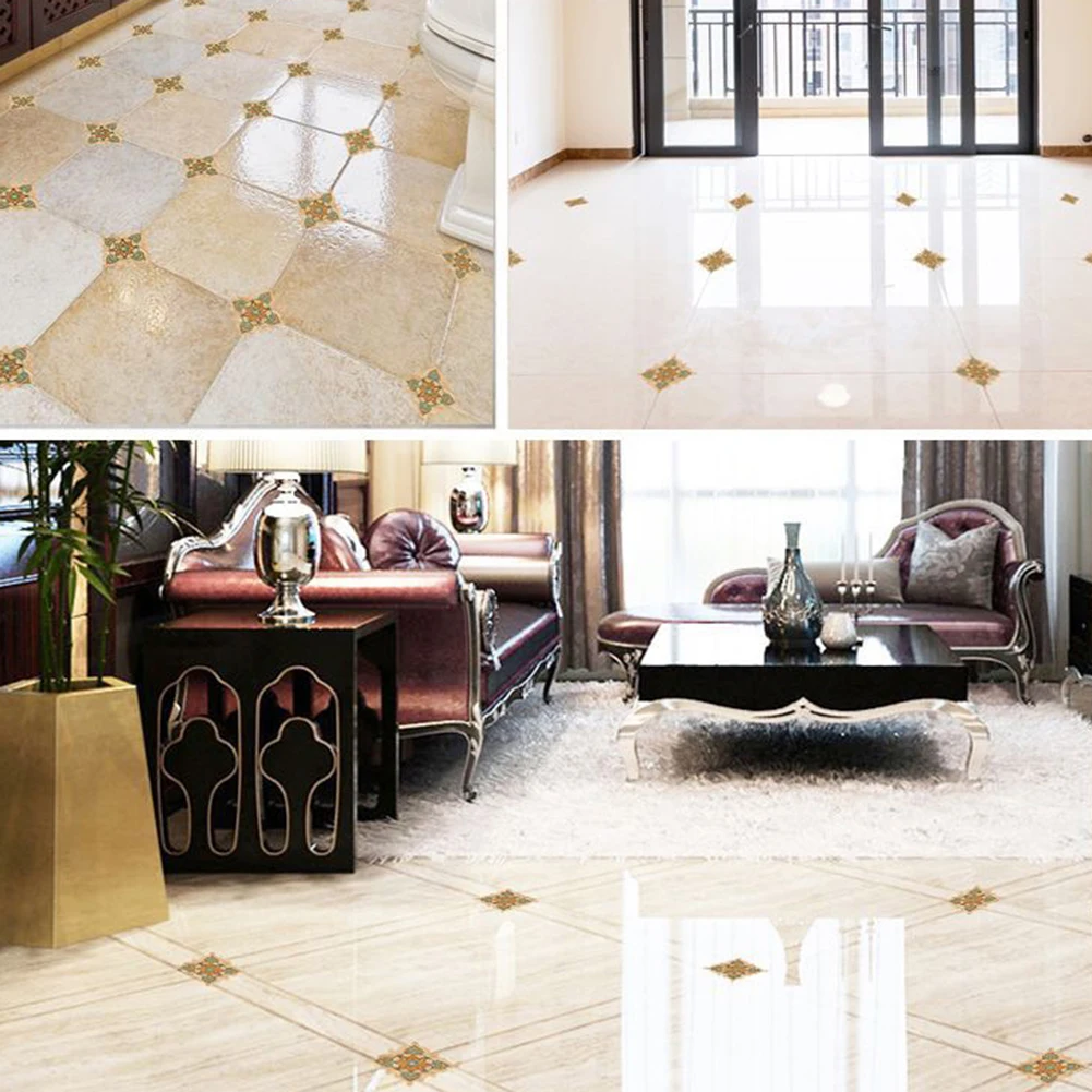

15pcs Self Adhesive Sticker PVC Ceramic Tile Stickers Creative Art Floor Stickers Fashion Home Decor Waterproof Wall Sticker