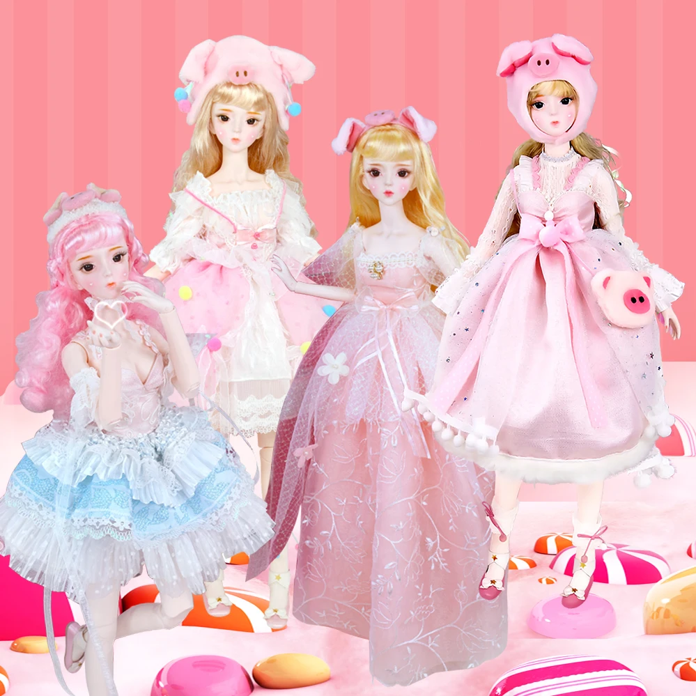 1/3 BJD Новогодняя кукла в виде свиньи с механическими суставами включая волосы