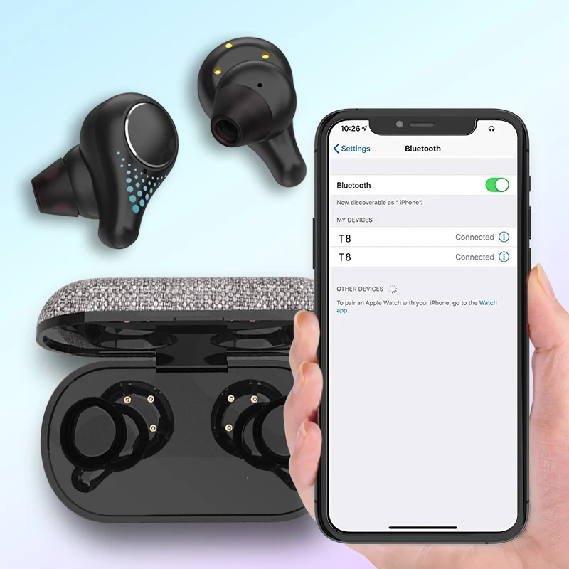 Горячая T8 Bluetooth гарнитура TWS 5 0 бинауральная стерео Спортивная цифровая витрина 500