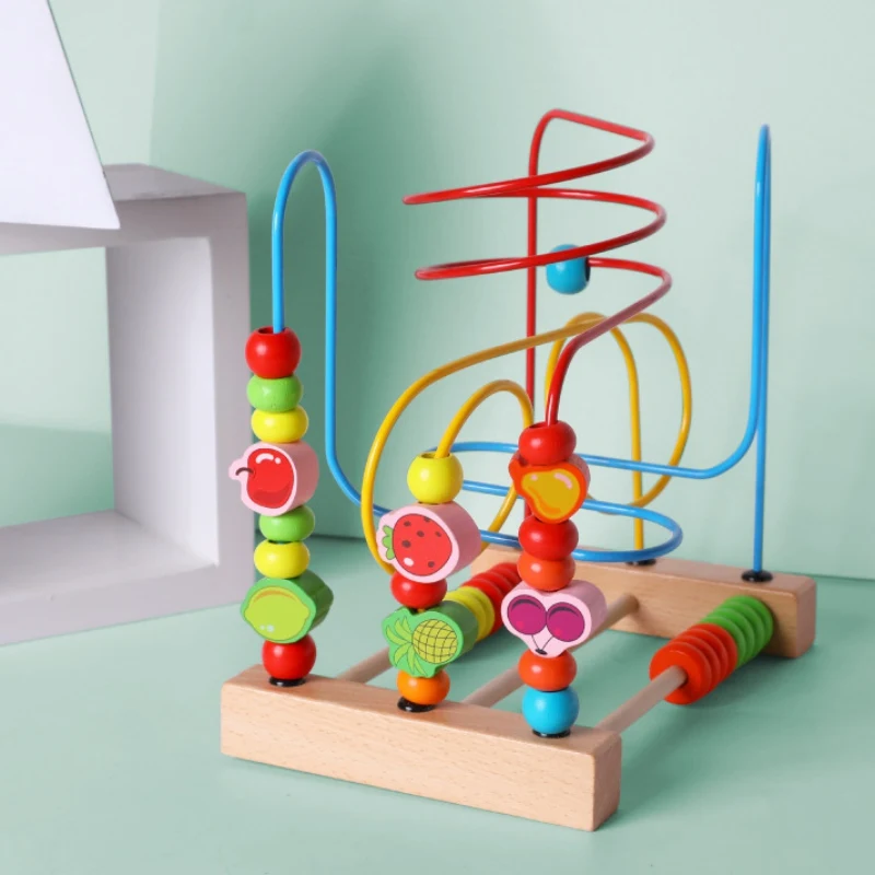 

Baby Bead Maze Fruits Slide Counting Math Abacus Montessori Sensory Toys Roller Coaster Educational Birthday Gifts Indoor Games