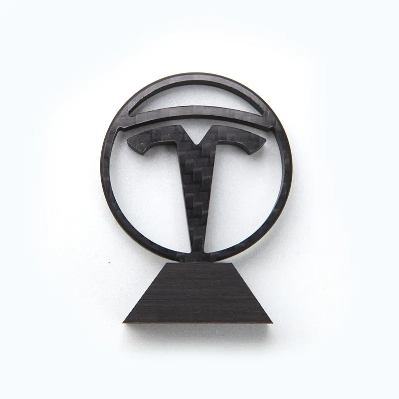 

New Tesla Model 3 Car LOGO Real Carbon Fiber Upright Front Rear Car Logo For Tesla Model 3 X S Y Style Accessories