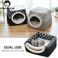 pet cat dog nest 2in1 foldable winter warm soft sleeping bed pad for pet non slip breathable house for dog washable mat kennel