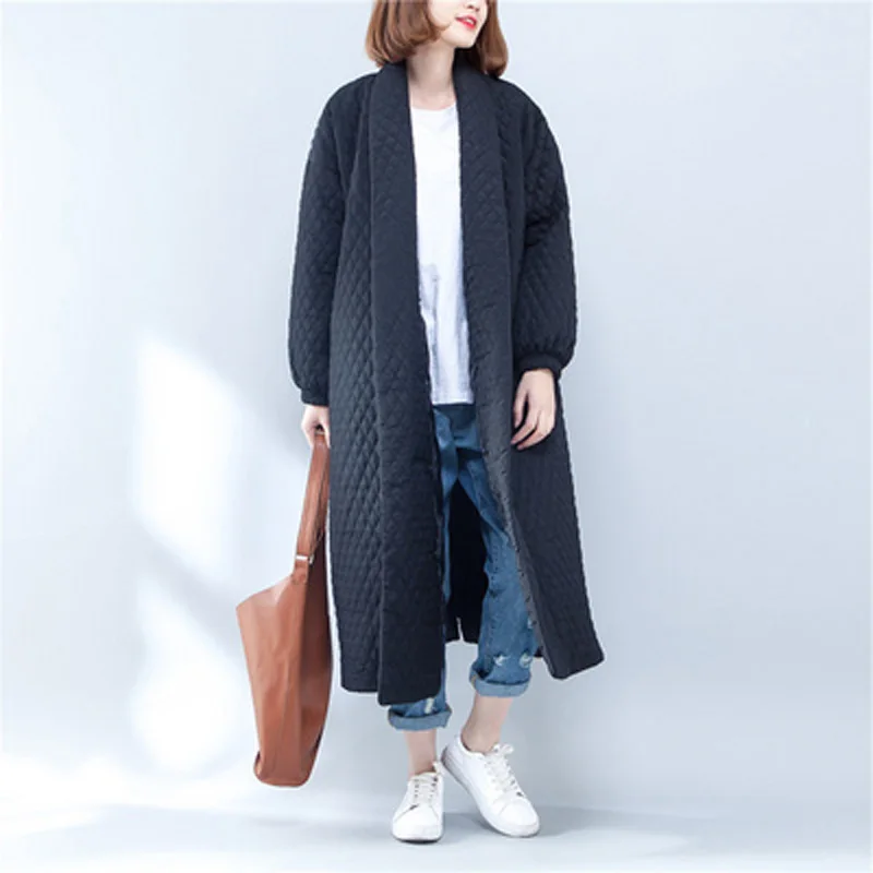 Retro Winter Jacket Women Stylish Oversize Quilted Coat Maxi Long Large Plus Size Female 2019 Fall Autumn Lady Clothes Outerwear |