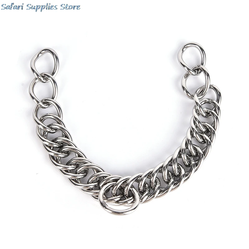

1pc Stainless Steel Double Link Neck Curb Chain For Horse Bits Pet