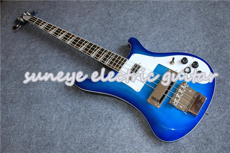 Custom Shop Blue Glossy Rick 4003 4 String Electric Bass Guitar Guitarra Free Shipping | Спорт и развлечения