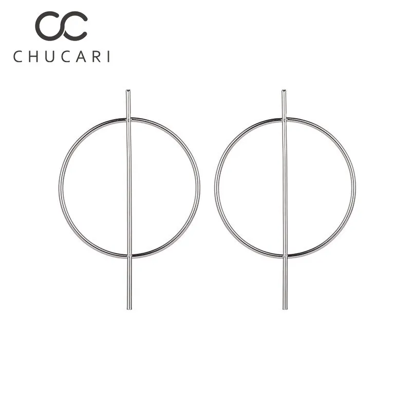 Модные серьги-гвоздики CHUCARI в стиле панк искусственная кожа черная секция