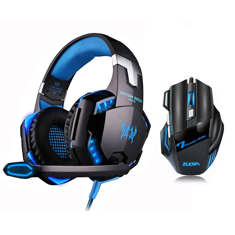 Игровая гарнитура + игровая мышь наушники стерео с микрофоном USB Проводная