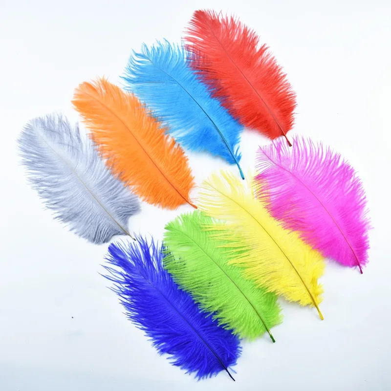 

10Pcs/Lot Dyed Elegant Ostrich Plumes 15-20CM Natural Feathers For Crafts Handwork Wedding Party Home Decoration Accessories