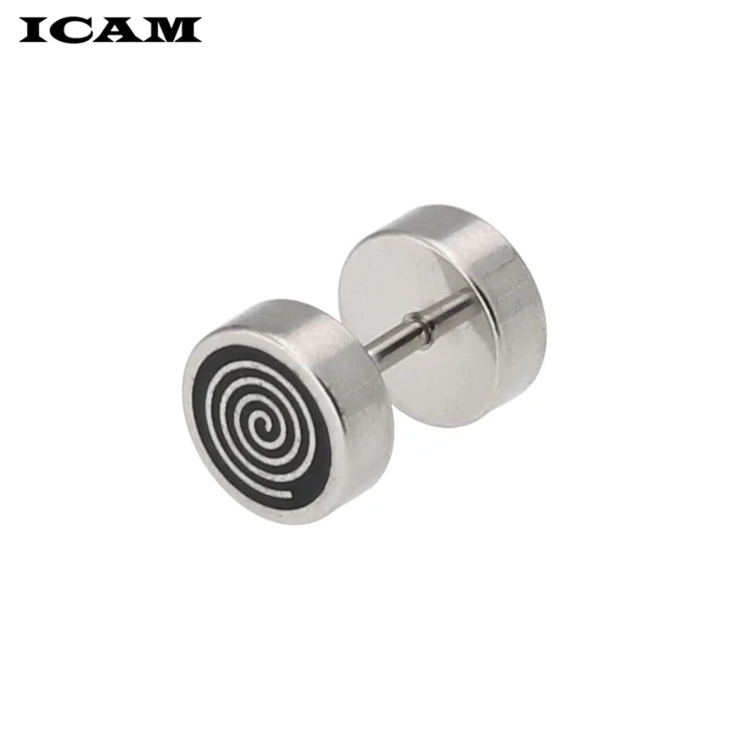 ICAM Мода 1 пара/лот 3 цвета серьги-гвоздики из нержавеющей стали Панк штанга форма