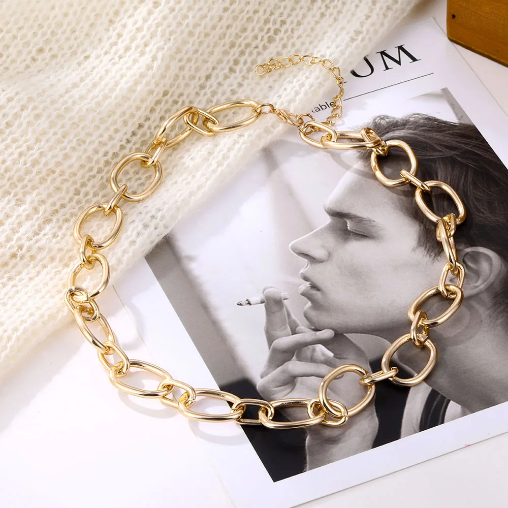 

Vienkim New Fashion Choker Necklace for Women Gold Color Snake Chain Necklace Collar Bijoux Female Party Jewelry Vintage Punk