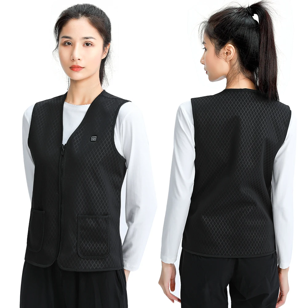 

Intelligent Sleeveless Electric Heating Jacket Electric Heated Vest Heating Clothes Winter Warm Women Men Heated Vest