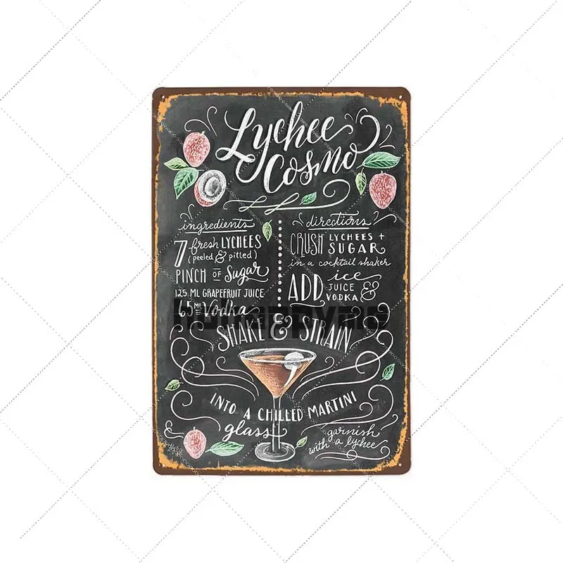 Mojito Куба свободный коктейль винтажные металлические знаки жестяные Ретро паб