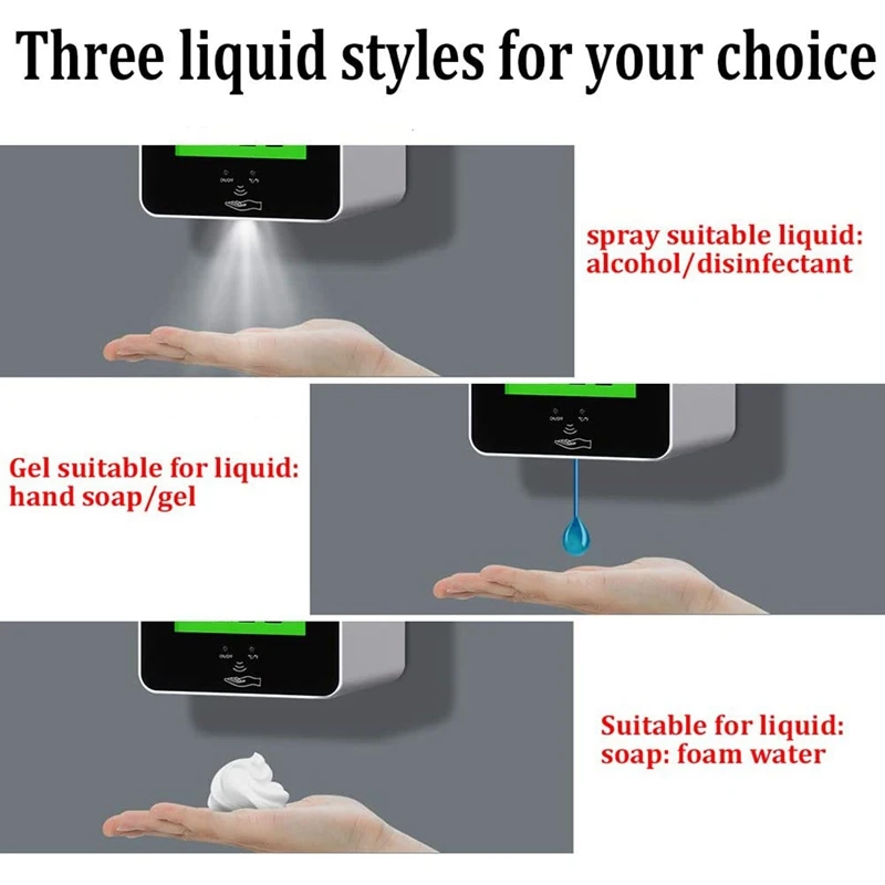 

Auto Touchless Wall Mount Hand Sanitizers ,Infrared Thermometer 1.2L