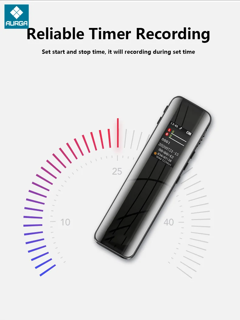 

V95 Digital Voice Activated Recorder 32GB 64GB 1536kbps Long Recording Rechargeable Password Protection Audio Recording