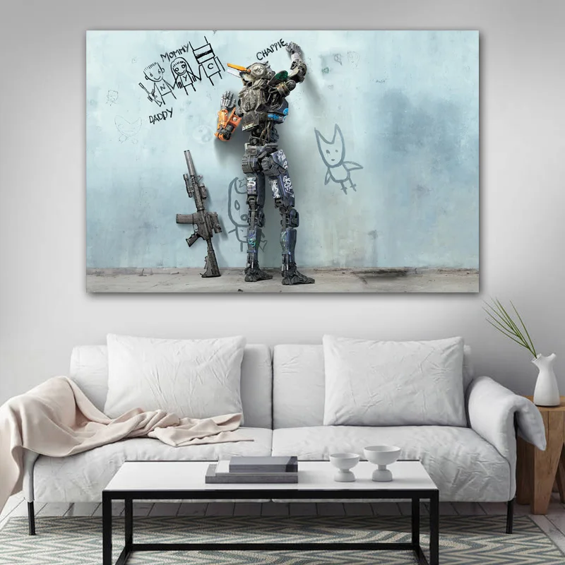 Настенные художественные плакаты Chappie с изображением роботов картины на холсте