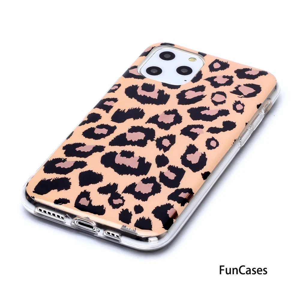 Мягкий защитный чехол из ТПУ с леопардовым принтом для iPhone 11 чехлы девочек