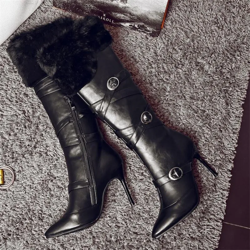 

BBZAI New pattern High boots Fashion boots High Quality sexy Internet celebrity Women's Boots 10cm Pointed Toe Martin boots 43