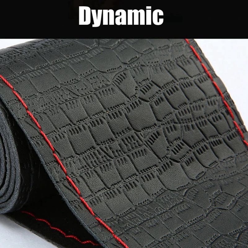 

DIY Soft Fiber Leather Universal braid Fashion embossing Car steering-wheel With Needles And Thread Interior accessories