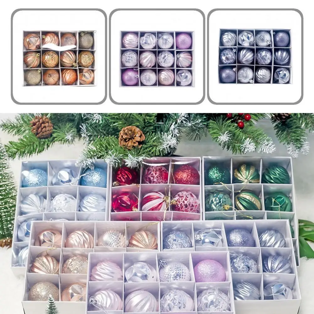 

Практичные блестящие шарики для рождественской елки, 1 коробка, 5 стилей, Рождественское украшение, яркие цвета для офиса