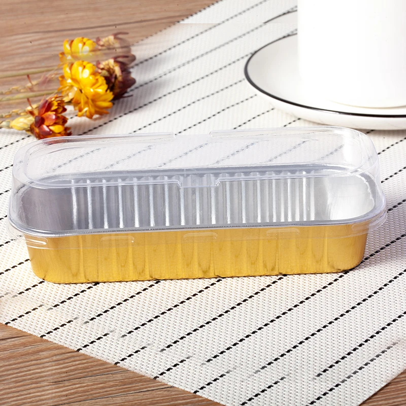 cup and lid 50 шт. цветная алюминиевая фольга для выпечки, коробка для торта 200 мл, прямоугольная маленькая жестяная чашка для сыра, десерта, хлеба, Упаковочная чашка с крышкой - Цвет: cup and lid