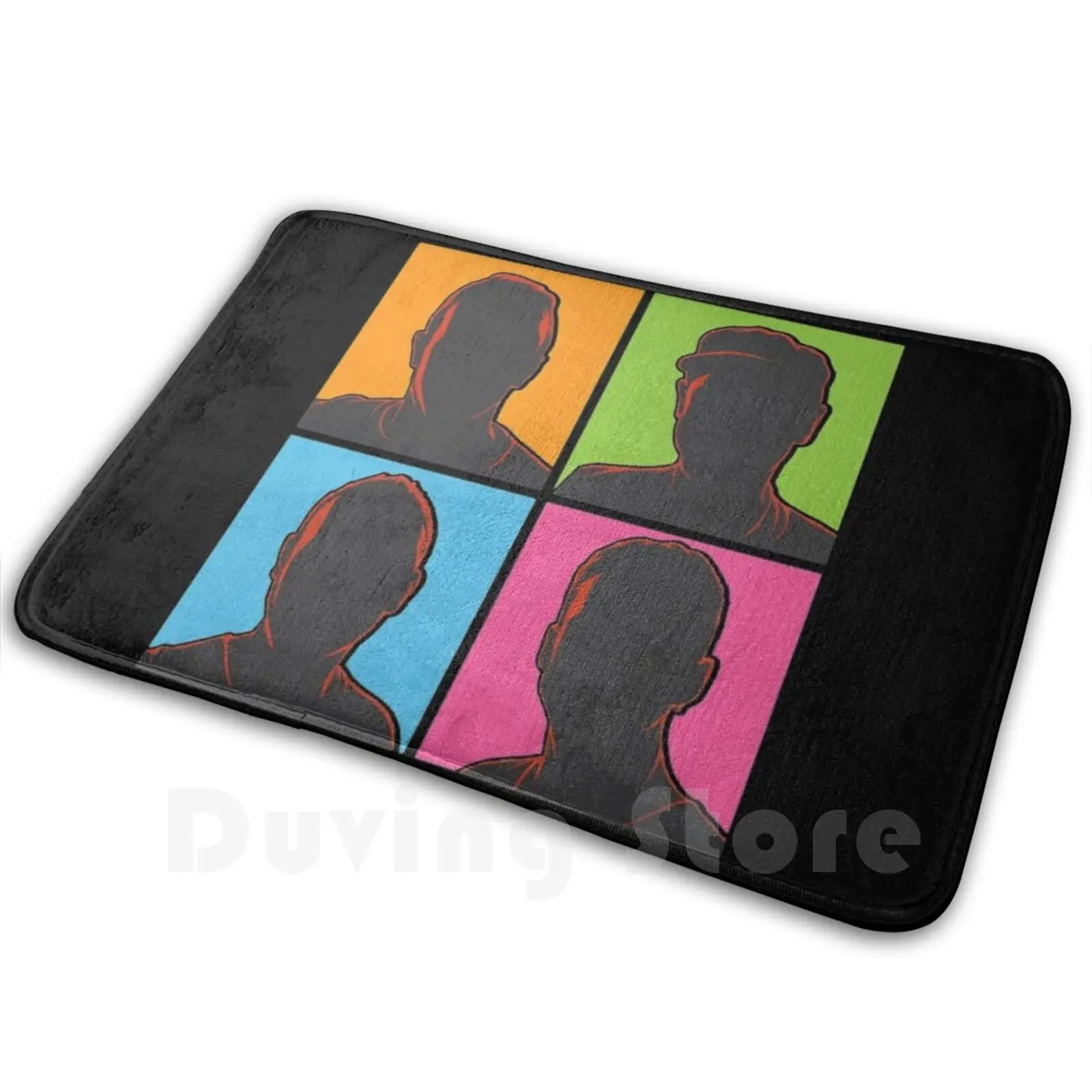 

Members Silhouettes Design Carpet Mat Rug Cushion Soft Non - Slip Members Chris Will Guy Berryman Jonny Buckland