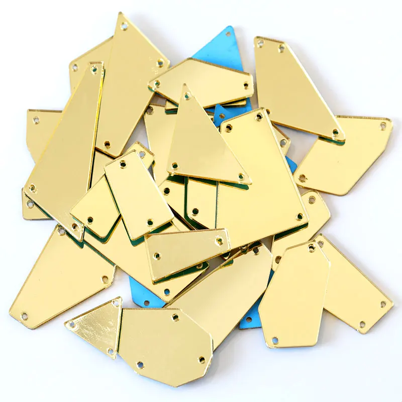 50 шт./упак. зеркальные стразы цвета шампанского для пришивания камни свадебного