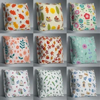 double side print flower cushion cover polyester decorative for sofa seat soft throw pillow case cover 45x45cm home decor