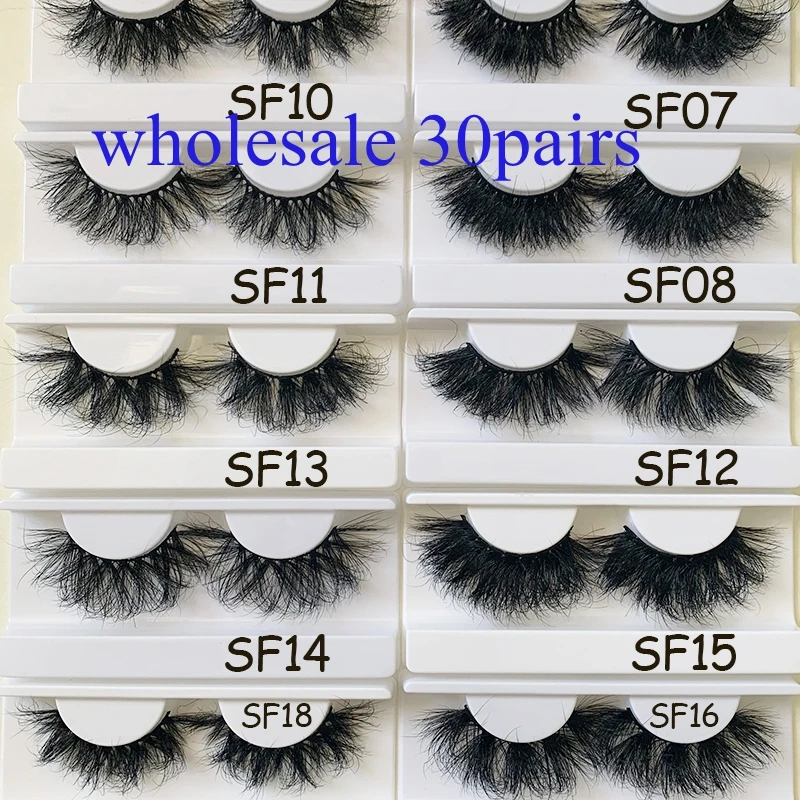 Mikiwi 3d Mink Wholesale Long Mix 30Pairs Lot 100% Cruelty Free Eyelashes Makeup Eyelashes Reusable Soft Fluffy Messy 25mm Lash