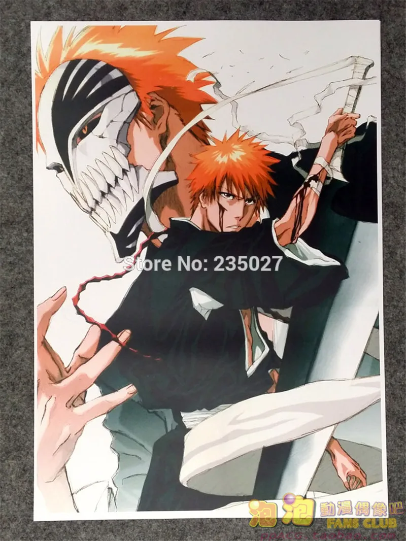 8 pcs/set Anime BLEACH poster Kurosaki ichigo figure wall pictures room stickers toys for gift | Sticker