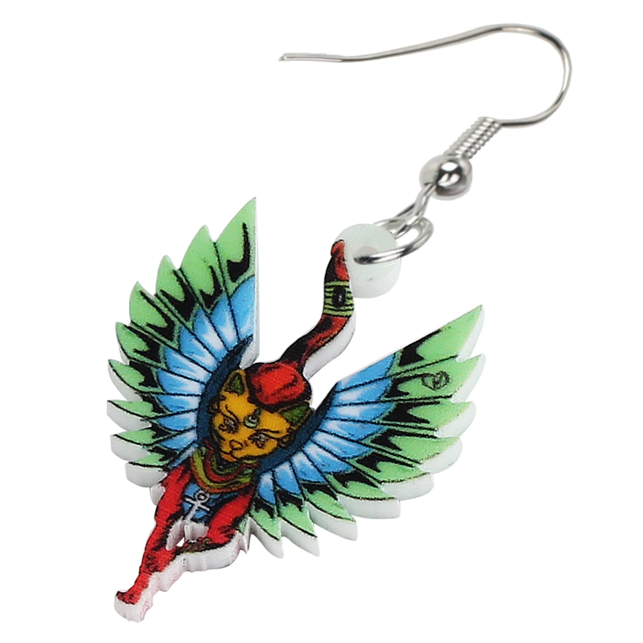 Bonsny акриловые аниме Хэллоуин Летающий котика дьявола серьги-подвески в форме