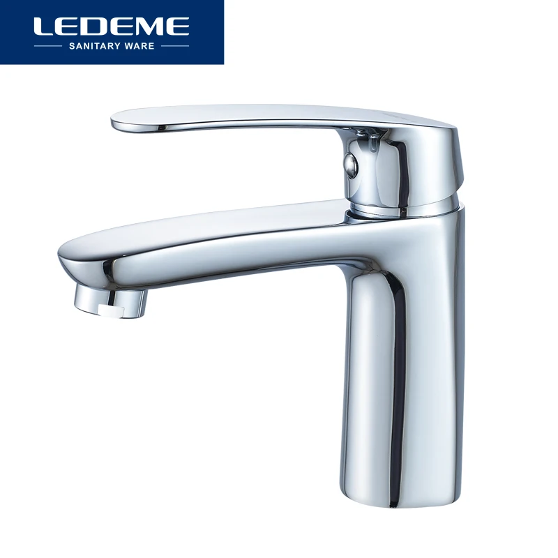 Смеситель для раковины LEDEME L1072 хромированный кран с одной ручкой ванной