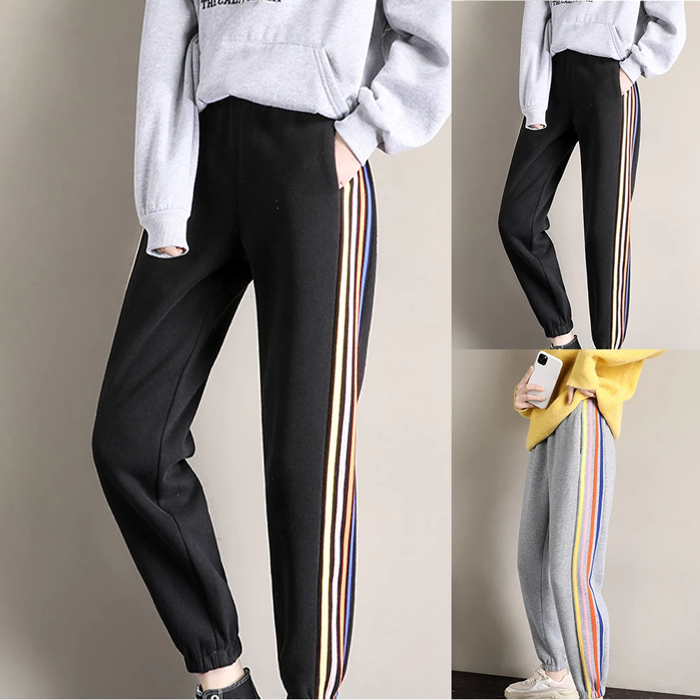 

Sweatpants Stitching Was Thin Women's Loose Casual Harem Pants Spring And Autumn Plus Size Wide-leg Pants Trousers
