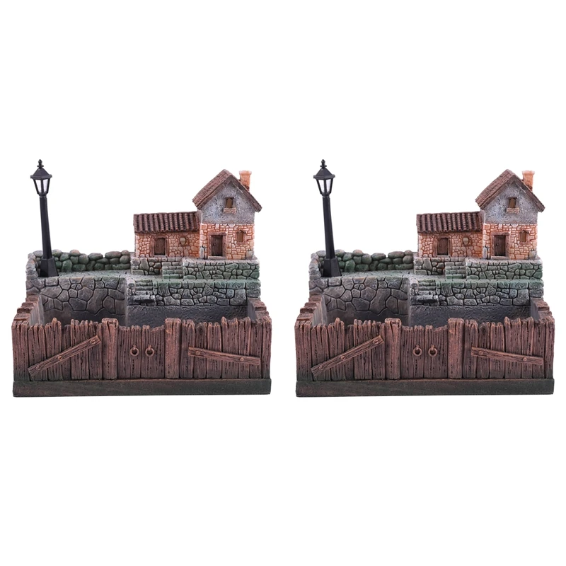 

Цветочный горшок из смолы с лампой для суккулентов, креативный горшок для мелкого бонсая, украшение для сада, 2 шт.