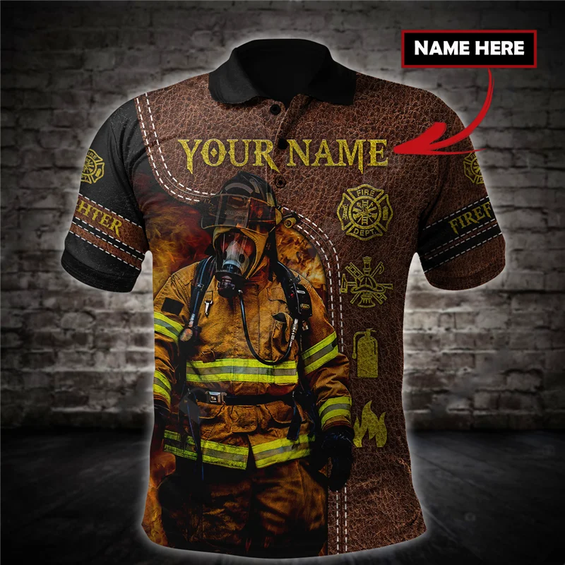 

Hawaii Polo Shirt Customize Name Firefighter 3D All Over Printed Polo Shirt Men for Women Short Sleeve Summer T-shirt 03