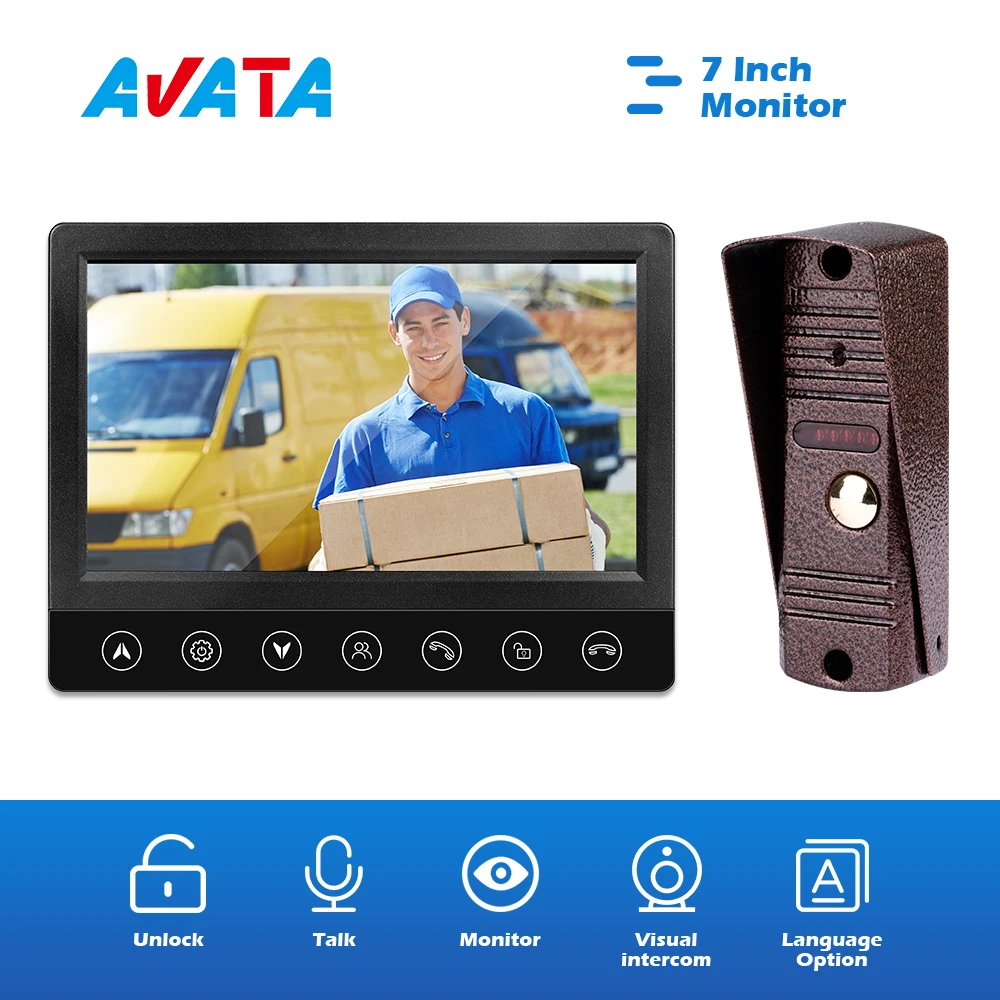 AVATA видео домофон 1200TVL для охранных Металл IP65 водонепроницаемый ИК дверной звонок
