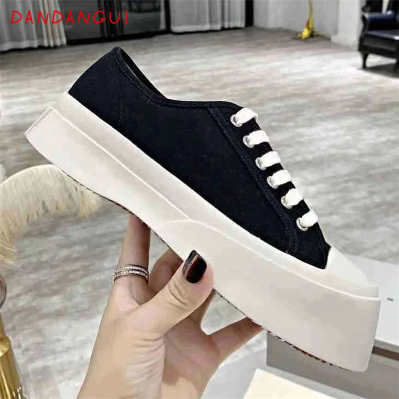 

Женские парусиновые Туфли Мэри Джейн, повседневная обувь на массивной платформе в готическом стиле, весна-осень