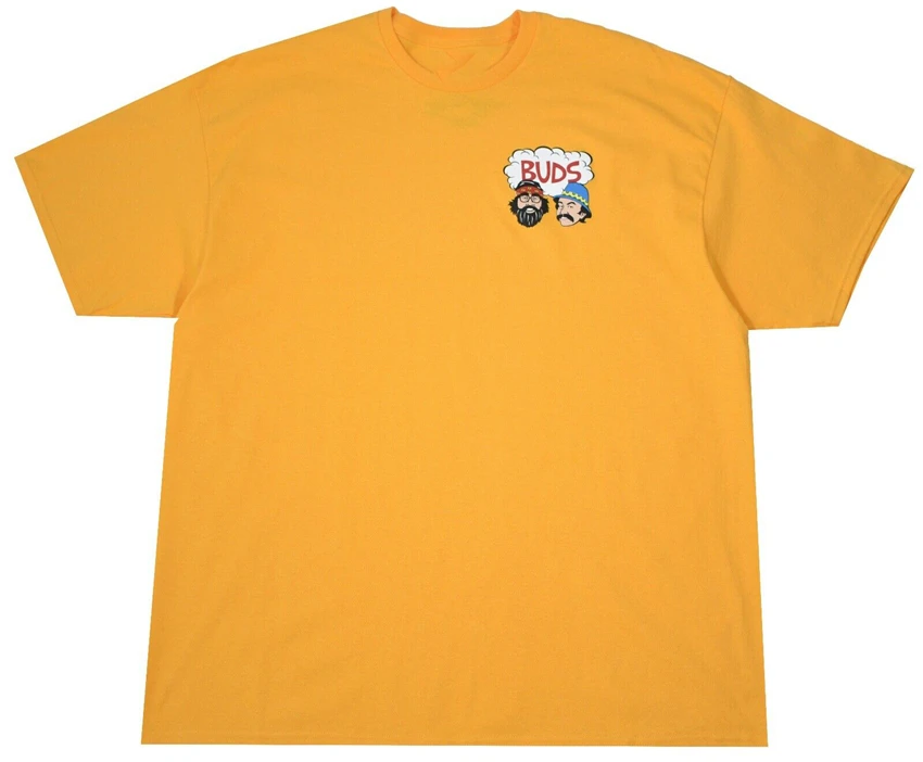 

Cheech And Chong Best Buds T-Shirt Mustard Yellow Mens Funny Stoner Tee New Free Style Tee Shirt