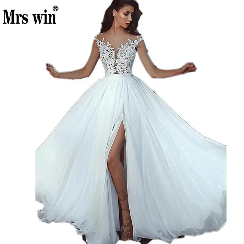 Свадебное платье Mrs Win с v образным вырезом ТРАПЕЦИЕВИДНОЕ открытой спиной