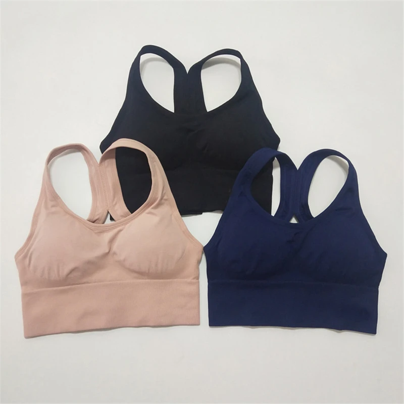 Женский бесшовный ударопрочный спортивный бюстгальтер Oyoo с пряжкой сзади для