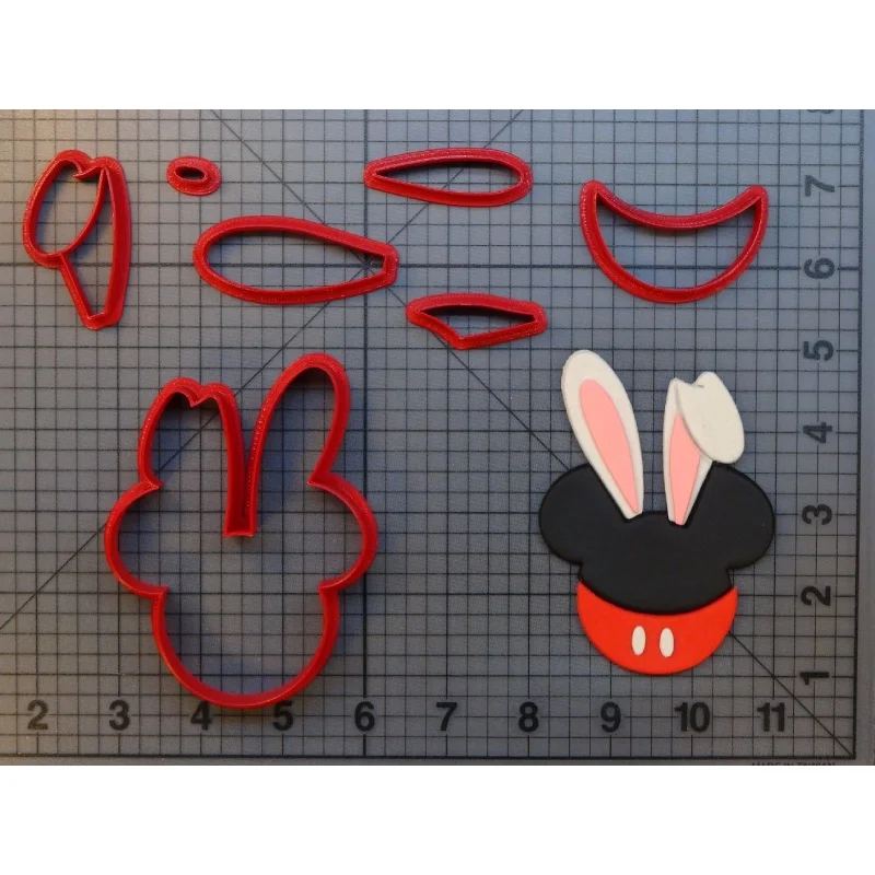 Chartoon мышь Пасхальный кролик ухо яйцо 3D печать PLA пластик помадка gumpaste формочки