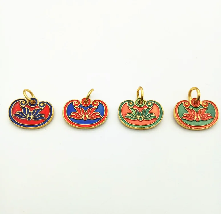 

Antique gold pendant pendant enamel color diy hand string red rope bracelet accessories