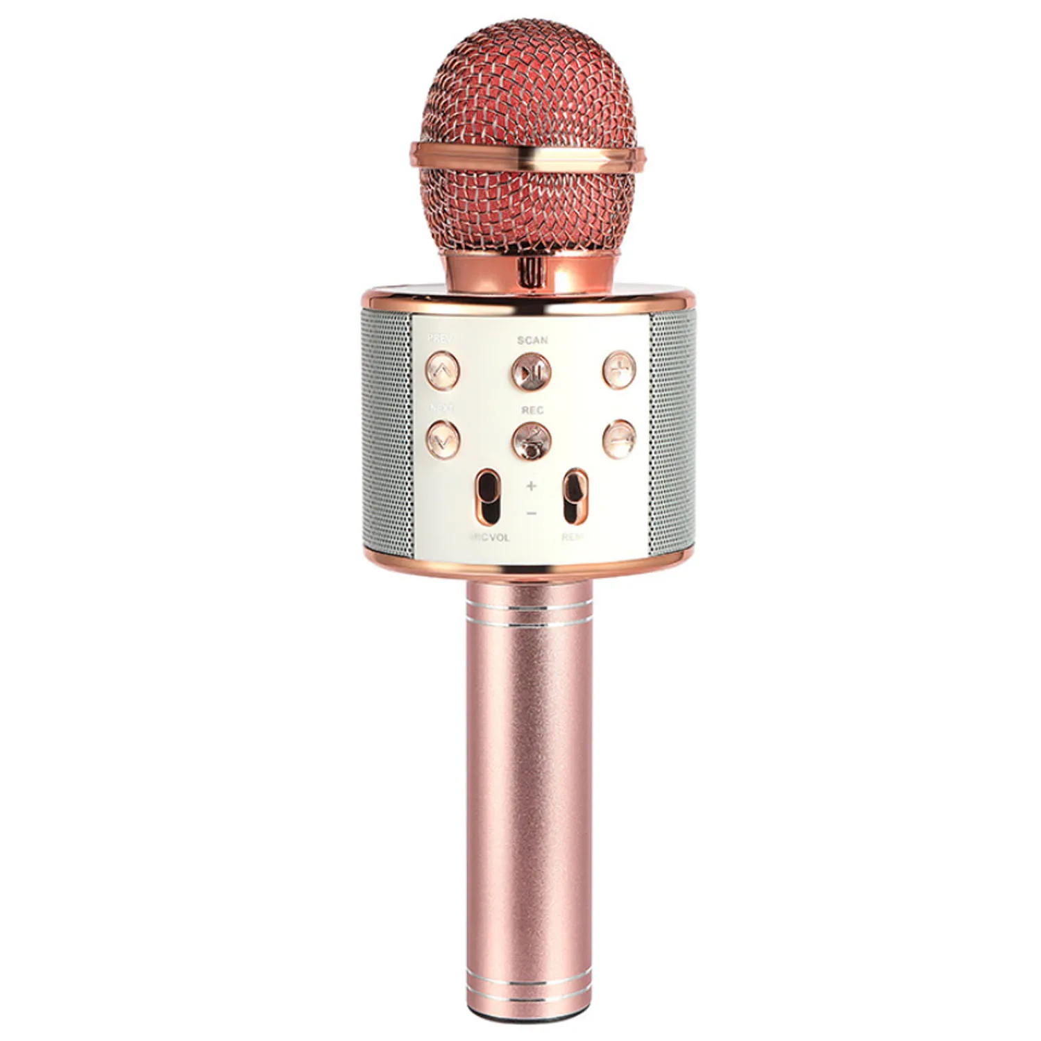 rose golden Беспроводной Bluetooth караоке микрофон 3в1 ручной караоке микрофон для детей Рождественский подарок музыкальная сцена Игрушка Музыка Пение динамик - Цвет: rose golden