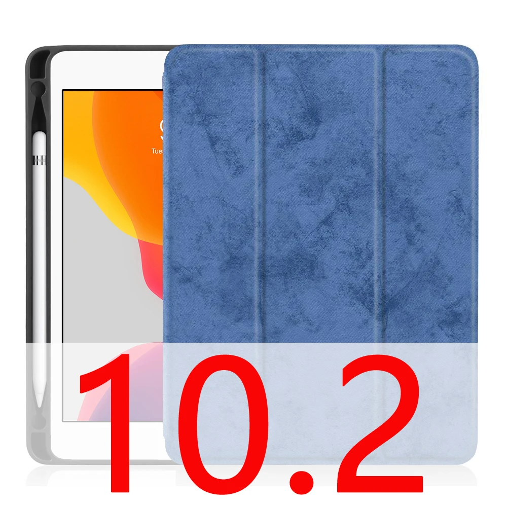 blue 10.2 Для iPad Pro 10,5 чехол с карандашом держатель для iPad Air 3 чехол Funda, GOOJODOQ для iPad 10,2 чехол Pro 10,5 чехол - Цвет: blue 10.2