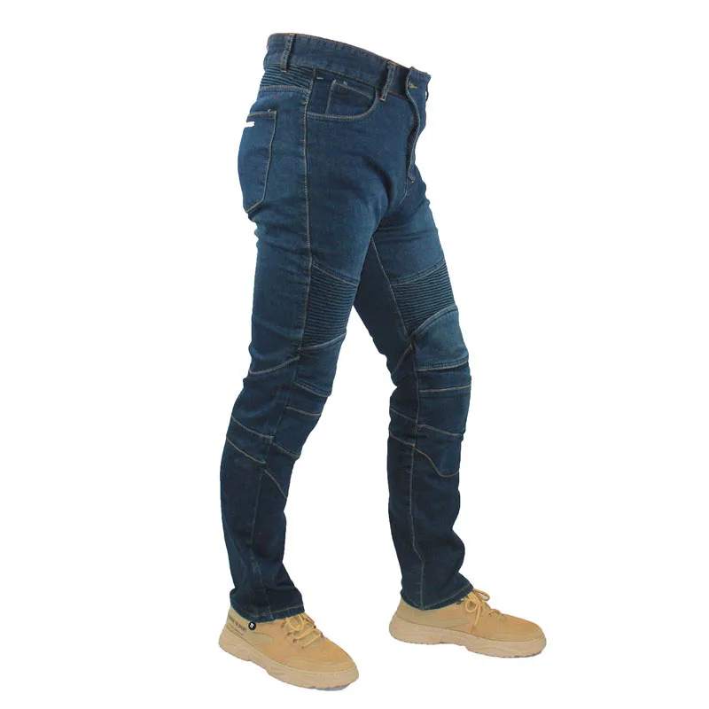 Мужские летние мотоциклетные джинсы с вышивкой для отдыха на мотоцикле езды